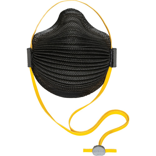 AirWave M Series Black Disposable Masks with SmartStrap&reg; & Full Foam Flange, N95, NIOSH Certified, Medium/Large Dufferin Supply