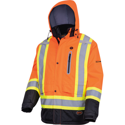 5407 Waterproof Insulated Heated Safety Jacket, Men's, Small, High-Visibility Orange Dufferin Supply