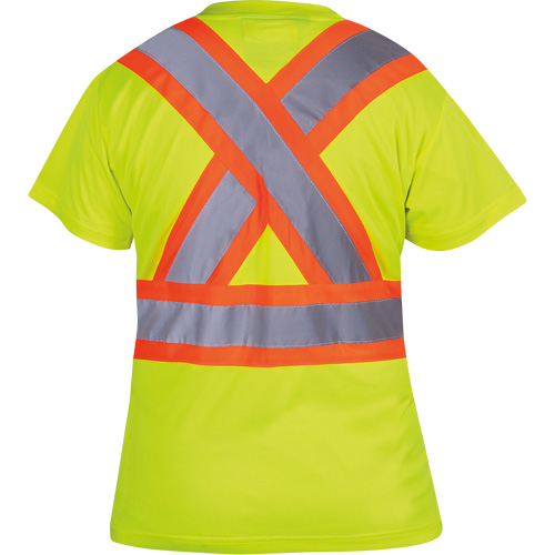 6949 T-shirt de s&eacute;curit&eacute; en il-de-perdrix pour femme, Polyester, T-petit, Jaune lime haute visibilit&eacute; Dufferin Supply