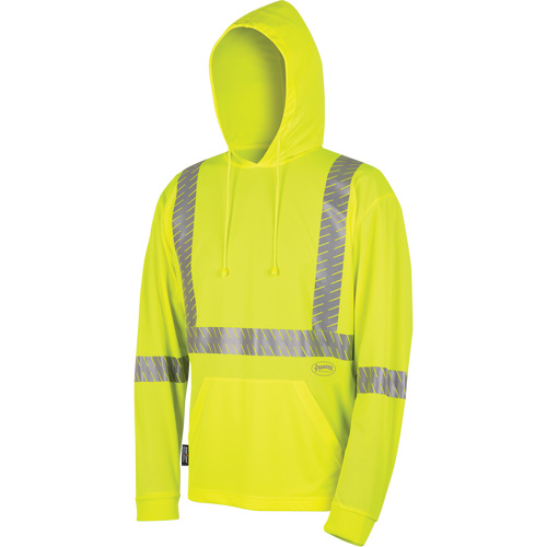 6965 Bird's-Eye Safety Hoodie, Small, High Visibility Lime-Yellow Dufferin Supply