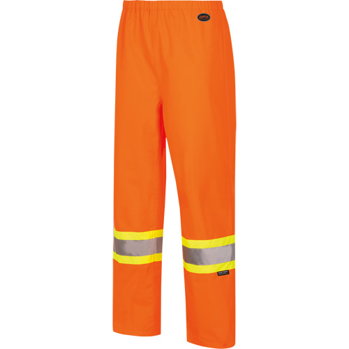 5627W Pantalon &agrave; bavette imperm&eacute;able pour femmes, Polyester/Polyur&eacute;thane, T-petit, Orange haute visibilit&eacute; Dufferin Supply