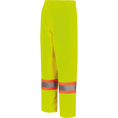 5629W Pantalon &agrave; bavette imperm&eacute;able pour femmes, Polyester/Polyur&eacute;thane, T-petit, Jaune lime haute visibilit&eacute; Dufferin Supply