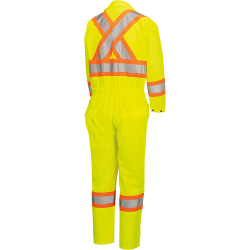 5999AW Women's High-Visibility Traffic Safety Coveralls, X-Small, High Visibility Lime-Yellow Dufferin Supply