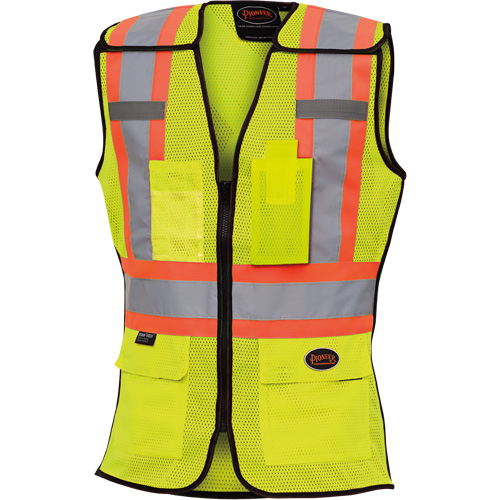489 Women's High-Visibility Safety Tear-Away Vest, High Visibility Lime-Yellow, X-Small, Polyester Dufferin Supply