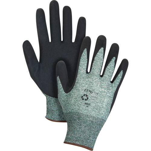 Eco-Friendly Crinkle Grip Coated Gloves, 8, Foam Latex Coating, 15 Gauge, Nylon/RPET Shell Dufferin Supply