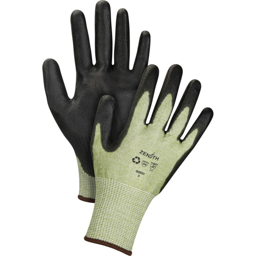 Eco-Friendly Seamless Cut-Resistant Gloves, Size 10, 13 Gauge, Polyurethane Coated, HPPE/RPET Shell, ASTM ANSI Level A4 Dufferin Supply