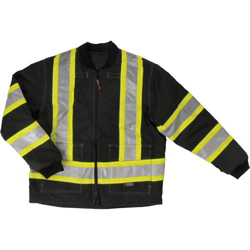 Ripstop 4-in-1 Safety Jacket, Polyester, Black, X-Small Dufferin Supply