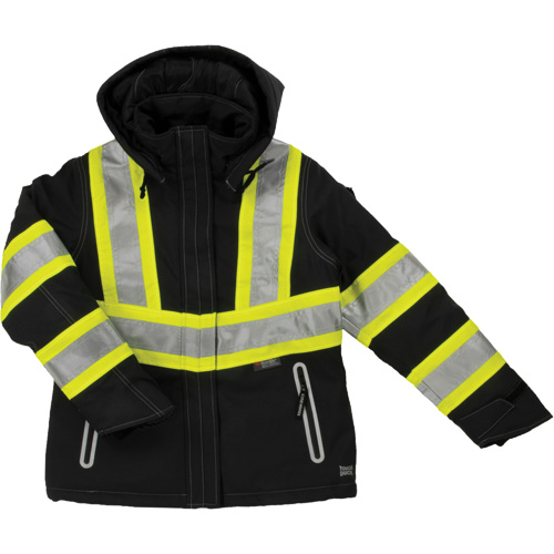Womens Insulated Flex Safety Jacket, Polyester, Black, Small Dufferin Supply