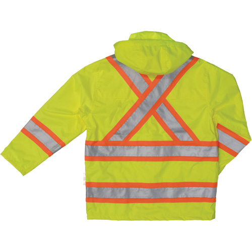 Manteau de s&eacute;curit&eacute; imperm&eacute;able en tissu ind&eacute;chirable Ripstop, Polyester, Petit, Jaune lime haute visibilit&eacute; Dufferin Supply