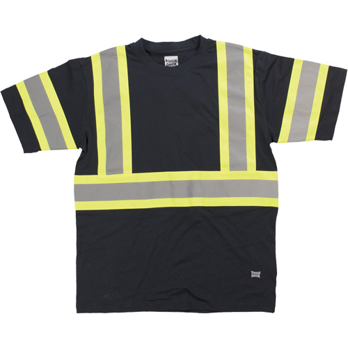 Short Sleeve Safety T-Shirt, Cotton, X-Small, Black Dufferin Supply