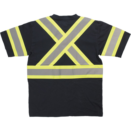 Short Sleeve Safety T-Shirt, Cotton, X-Small, Black Dufferin Supply