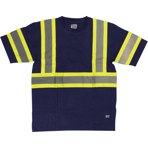 Short Sleeve Safety T-Shirt, Cotton, X-Small, Navy Blue Dufferin Supply