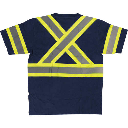 Short Sleeve Safety T-Shirt, Cotton, X-Small, Navy Blue Dufferin Supply