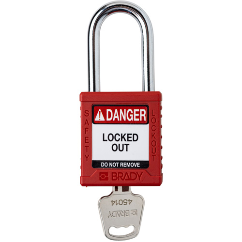 Cadenas de verrouillage Velocity, Rouge, Cl&eacute;s diff&eacute;rentes, Nylon, Largeur de 1-1/2" Dufferin Supply