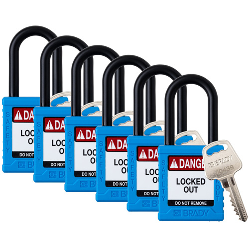 Cadenas de verrouillage Velocity, Bleu, Cl&eacute;s identiques, Nylon, Largeur de 1-1/2" Dufferin Supply