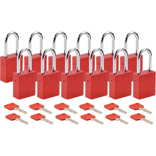 Cadenas de s&eacute;curit&eacute;, Cadenas de s&eacute;curit&eacute;, Cl&eacute;s identiques, Aluminium, Largeur de 1-1/2" Dufferin Supply