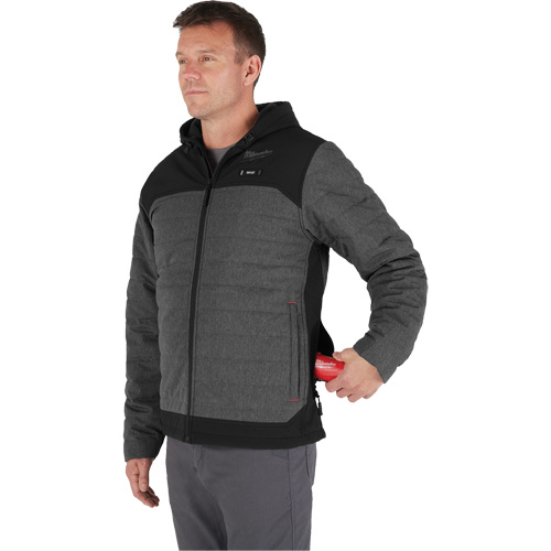 M12 Heated Quietshell Jacket with Battery, Men's, Small, Grey Dufferin Supply