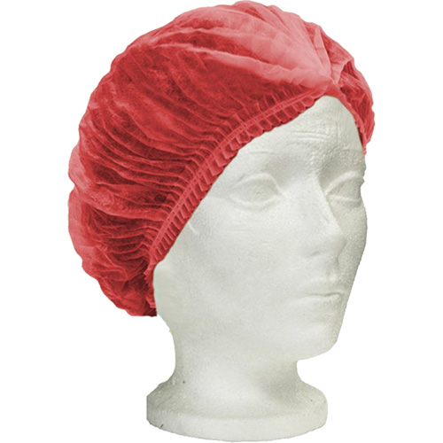 Bonnet bouffant pliss&eacute; RONCO Care, Polypropyl&egrave;ne, 24", Rouge Dufferin Supply