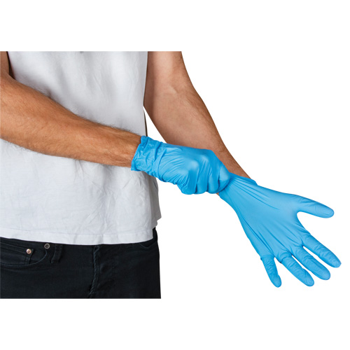 Vending Pack Disposable Gloves, Medium, Nitrile, 4.5-mil, Powder-Free, Blue, Class 2 Dufferin Supply