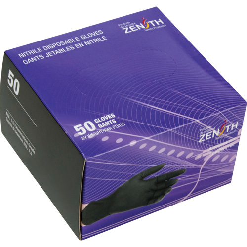 Vending Pack Disposable Gloves, Small, Nitrile, 5-mil, Powder-Free, Black, Class 2 Dufferin Supply