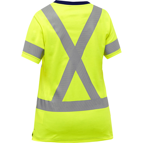 Chemise &agrave; manches courtes et X au dos Bisley pour femmes, Poly-coton, Petit, Jaune lime haute visibilit&eacute; Dufferin Supply