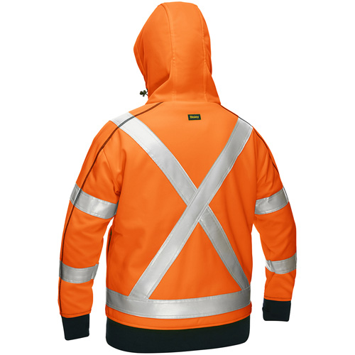 Bisley&reg; X-Back Women's Contoured Full Zip Hooded Sweatshirt with Sherpa Lining, X-Large, High Visibility Orange Dufferin Supply