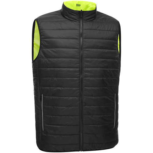 Bisley&reg; X-Back Reversible Puffer Vest, High Visibility Lime-Yellow, X-Large, Polyester Dufferin Supply