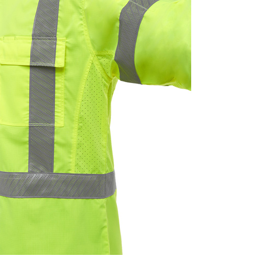 Chemise de travail &agrave; manches longues et X au dos Bisley avec X-Airflow, Poly-coton, Petit, Jaune lime haute visibilit&eacute; Dufferin Supply