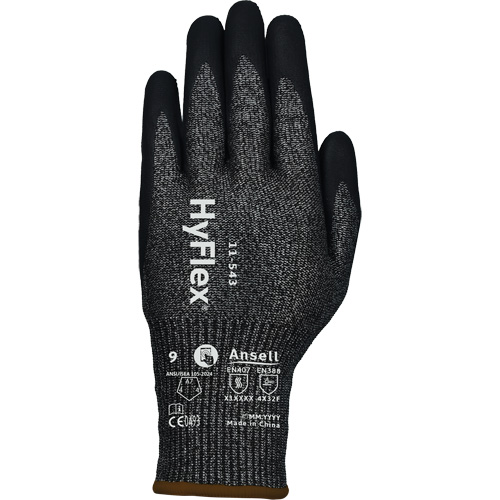 HyFlex&reg; 11-543 Cut Resistant Gloves, Size 6, 13 Gauge, Nitrile Coated, Nylon/Stainless Steel/HPPE/Spandex Shell, ASTM ANSI Level A7/EN 388 Level F Dufferin Supply
