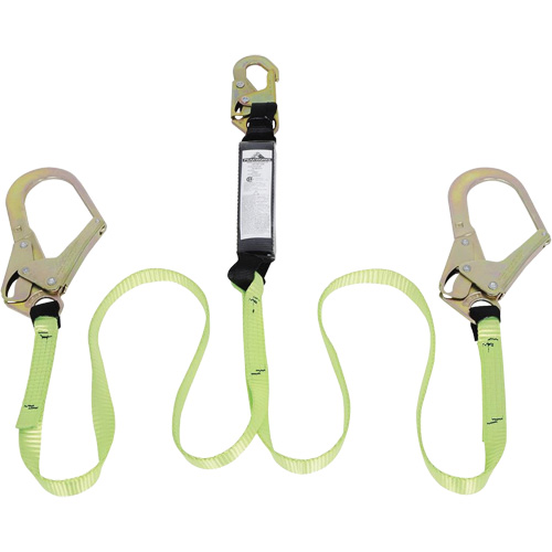 SA-54022-4 Shock Absorbing Lanyard, 4', Form Hook Center, Snap Hook Leg Ends, Polyester Dufferin Supply