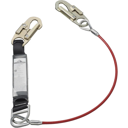 SA-5500-4 Shock Absorbing Lanyard, 4', Snap Hook Center, Snap Hook Leg Ends, Galvanized Steel Dufferin Supply