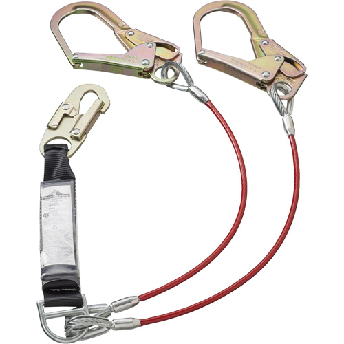 SA-55522-4 PVC-Coated Shock Absorbing Lanyard, 4', Form Hook Center, Snap Hook Leg Ends, Galvanized Steel Dufferin Supply