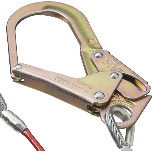 SA-55522-4 PVC-Coated Shock Absorbing Lanyard, 4', Form Hook Center, Snap Hook Leg Ends, Galvanized Steel Dufferin Supply