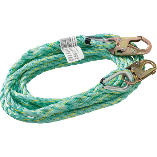 VL-1122-100 Vertical Lifeline Rope with Anchor End Snap Hook, Copolymer Dufferin Supply