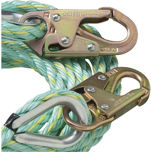 VL-1122-100 Vertical Lifeline Rope with Anchor End Snap Hook, Copolymer Dufferin Supply
