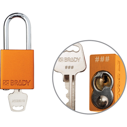 Velocity Plus Safety Lockout Padlock, Orange, Keyed Alike, Aluminum, 1-1/2" Width Dufferin Supply