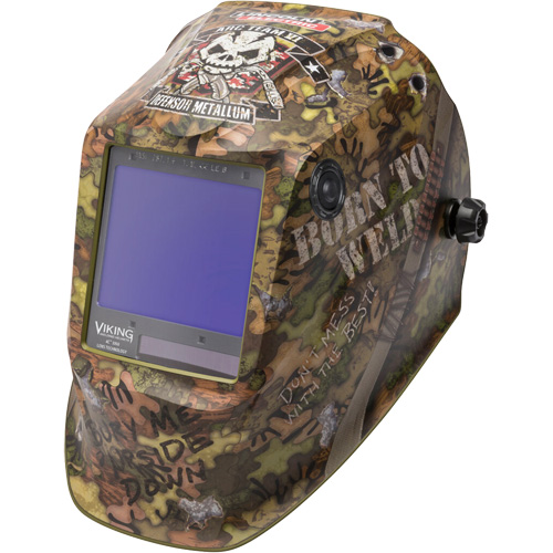 Masque de soudage VIKING 3350 Born To Weld, 3,74" lo x 3,34" la Champ de vision, Teinte 5 - 13 Dufferin Supply