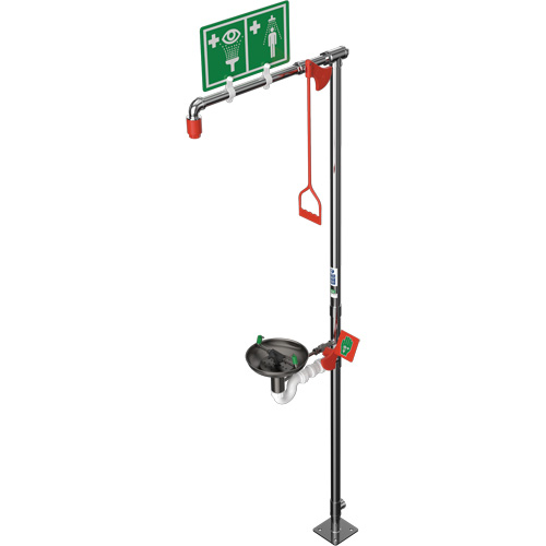 Combination Shower with Open Stainless Steel Bowl & Top Inlet, Pedestal Dufferin Supply