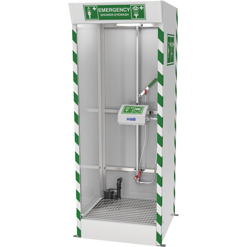 Emergency Cubicle Shower & Covered Eye & Face Wash with Sump Pump Dufferin Supply