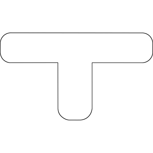 Durastripe X-TREME DuraT arrondi, T, 7" lo x 4" la, Blanc, Vinyle Dufferin Supply