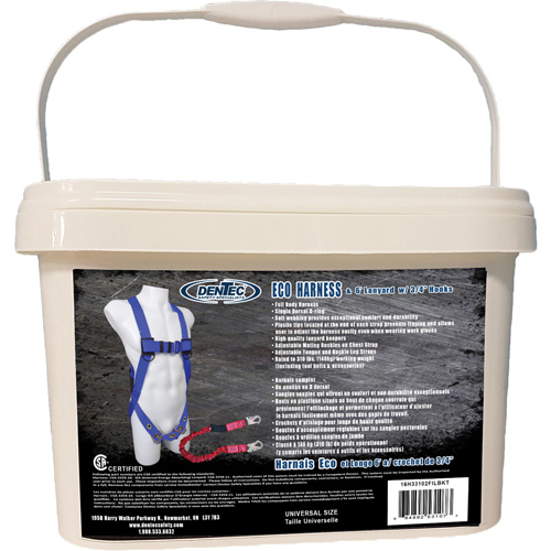 ECO Safety Harness in Pail with 6' Lanyard, CSA Certified, Class A, 255 lbs. Cap. Dufferin Supply