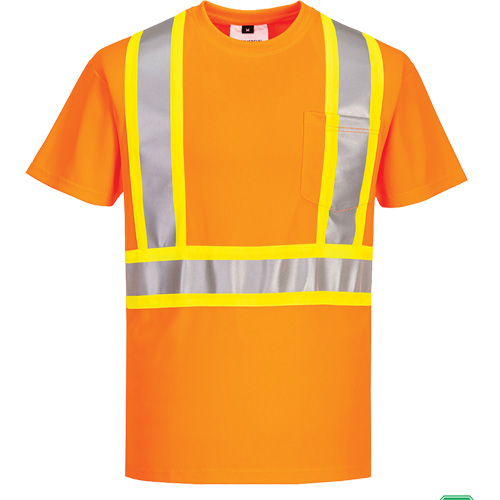T-shirt de s&eacute;curit&eacute; &agrave; bandes contrastantes, Polyester, Petit, Orange haute visibilit&eacute; Dufferin Supply