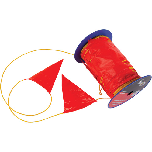 Ligne d'avertissement avec fanions, 328' lo, Orange/Jaune Dufferin Supply
