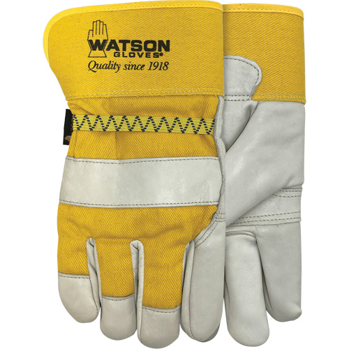 Gants doubl&eacute;s combin&eacute;s en cuir 94003i , Grand, Paume en Cuir fleur de vache, Molleton Dufferin Supply