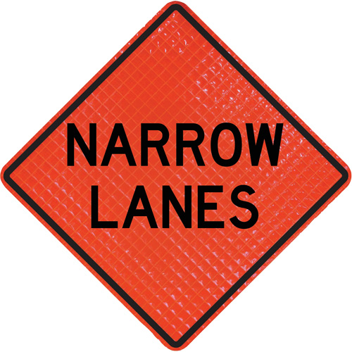 Quadra Flex Roll-Up Sign with Traffic Control Person Ahead Symbol Dufferin Supply