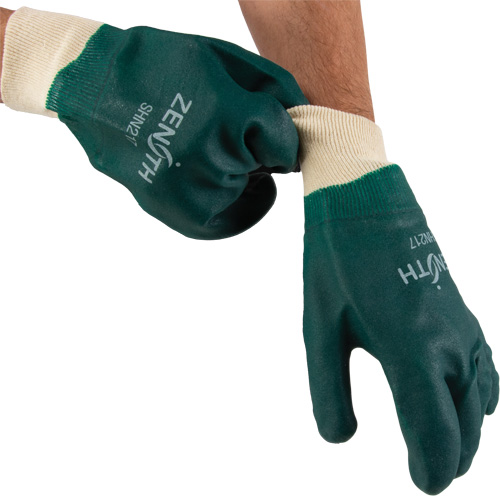 Gants verts &agrave; double enduit, 10" lo, PVC, Doublure en Jersey de coton, 70 mils Dufferin Supply