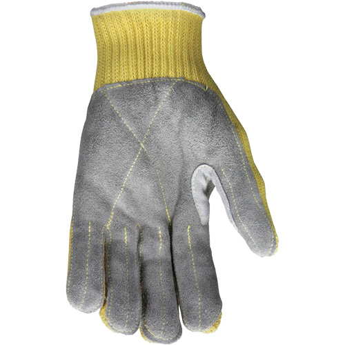 Gants de travail r&eacute;sistant &agrave; la coupe CutPro avec paume en cuir fendu, Taille Petit, Calibre 7, Enveloppe en Kevlar, ASTM ANSI niveau A3 Dufferin Supply