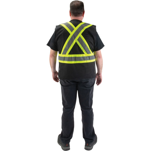CSA Compliant Surveyor Vest, Black, Medium, Polyester Dufferin Supply