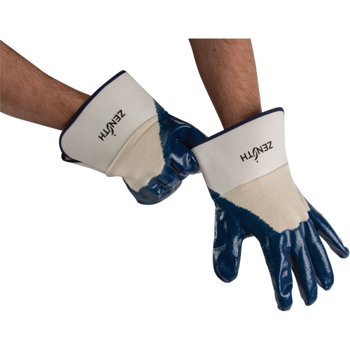 Gants &agrave; poignet de s&eacute;curit&eacute; de poids lourd, 11/2T-Grand, R&ecirc;vetement Nitrile, Enveloppe en Coton Dufferin Supply