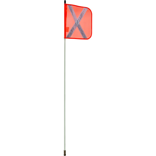 Heavy-Duty Safety Whip, Threaded Mount, 5' High, Orange with Reflective X Dufferin Supply